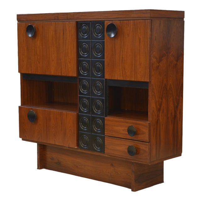 Vintage Brutalist Bar Cabinet by De Coene, 1970s For Sale