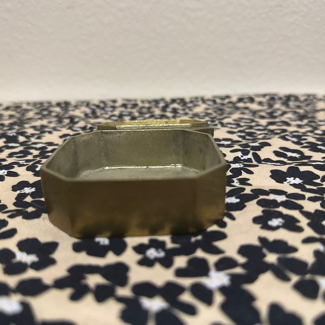 1960s 1960s Trinket Box Brass With Shell For Sale - Image 5 of 8