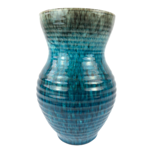 Mid-Century French Accolay Ribbed Stoneware Vase, C 1960