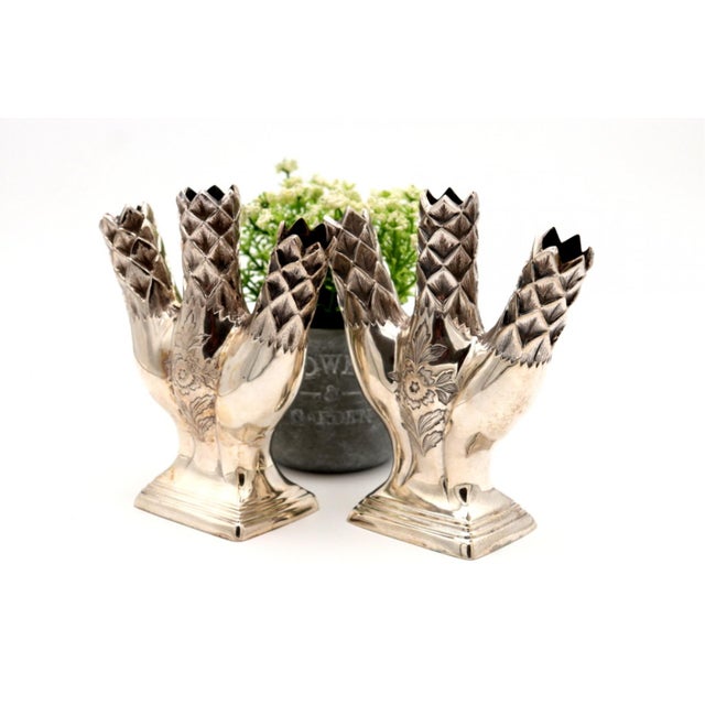 Modern Style Silver Vases, Set of 2 For Sale - Image 5 of 8