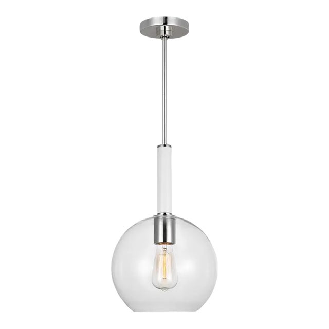 Kate Spade by Visual Comfort Studio Monroe Round Pendant, Polished Nickel For Sale