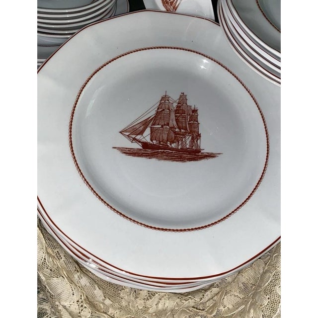 1970s WEDGEWOOD.Flying Cloud Rust George Town Collection Porcelain Dinner Service For Sale - Image 9 of 12