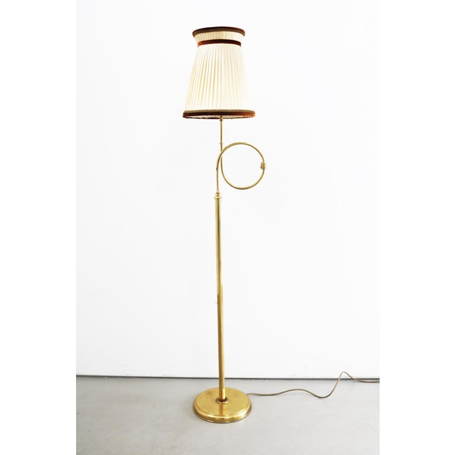 Mid-Century Modern Mid-Century Swedish Brass Floor Lamp in the style of Josef Frank, 1960s For Sale - Image 3 of 12