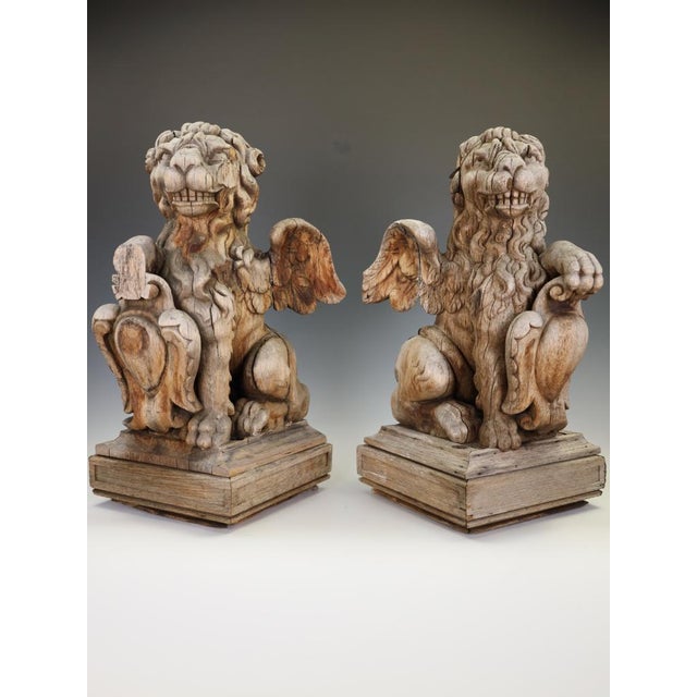 19th Century Neo-Renaissance French Heraldic Lion Sculptures, 1870s, Set of 2 For Sale - Image 14 of 18