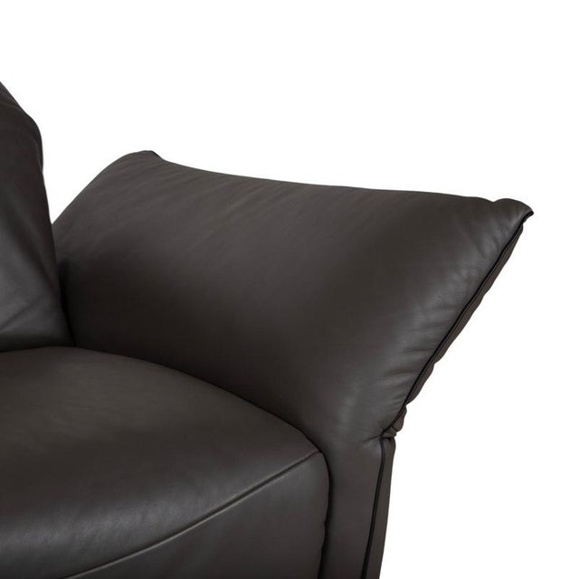 Animal Skin Leather Two-Seater Anthracite Grey Sofa with Electric Function from Comfort Republic For Sale - Image 7 of 16