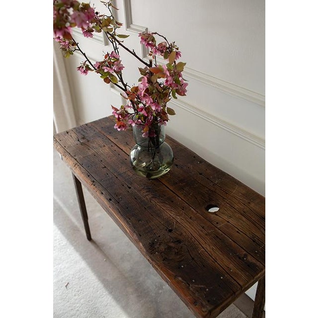 Wood 19th Century Reclaimed Wood and Copper Console Table For Sale - Image 7 of 18