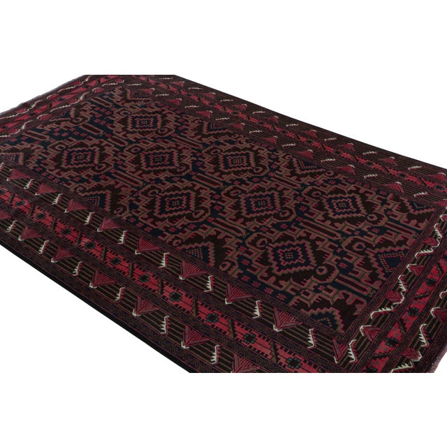 Late 20th Century Rug & Kilim’s Contemporary Baluch Rug in Red and Blue Patterns For Sale - Image 5 of 7