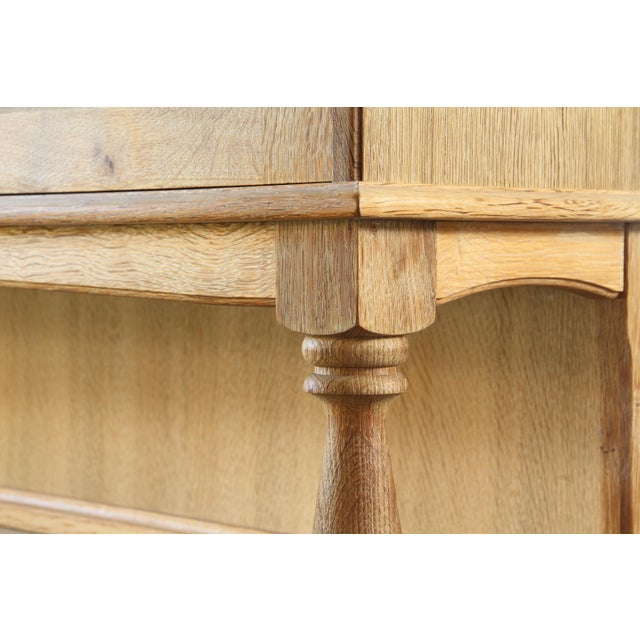 Vintage Danish Brutalist Light Oak Dining Cabinet in the style of Henning Kjærnulf, 1970s For Sale - Image 16 of 18