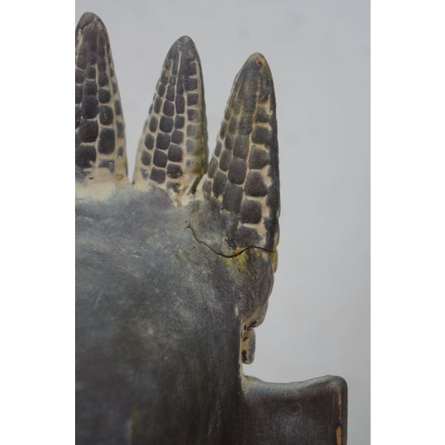 Gray Vintage Terracotta Pottery Mayan God Maize Corn Sculpture Statue 19" For Sale - Image 8 of 14