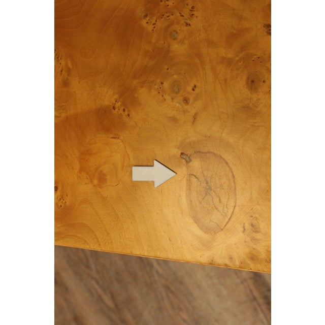 1970's Modern Burlwood and Chrome Writing Desk For Sale - Image 11 of 12