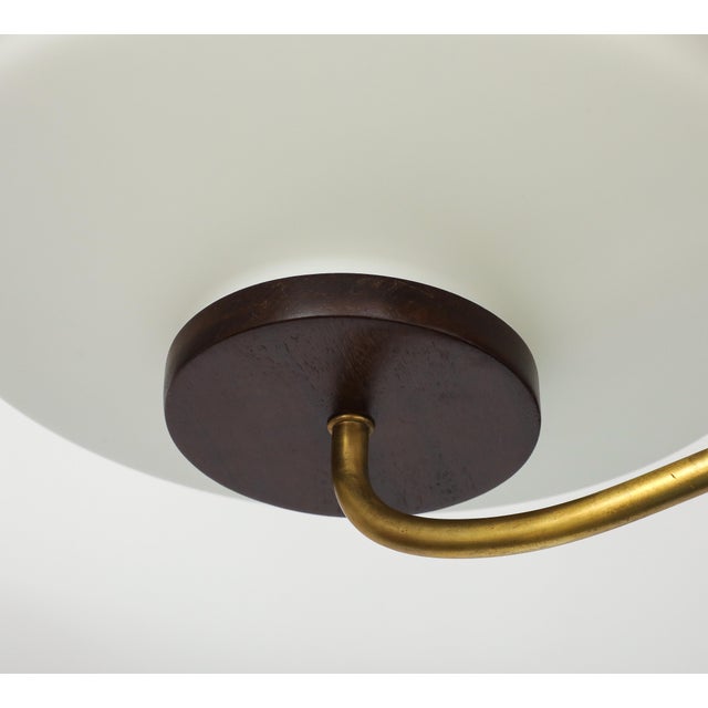 1960's Stilnovo Style Walnut and Brass Chandelier For Sale - Image 17 of 17