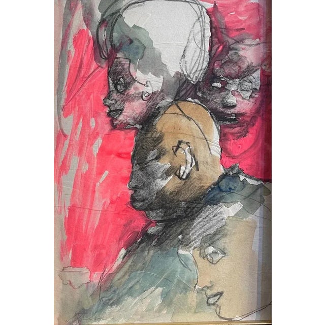 Watercolor, Figure Study, Mino Maccari, 20th century Refined watercolor for a figure study, colored, by Mino Maccari....