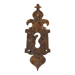 18th Century or Earlier American or German Wrought Iron Escutcheon Plate Lock For Sale