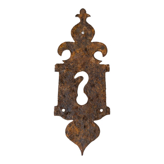 18th Century or Earlier American or German Wrought Iron Escutcheon Plate Lock For Sale