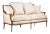 Audley Sofa in White Cotton with Red Stripes For Sale