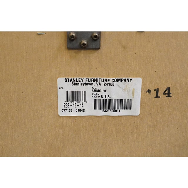 Stanley Furniture Solid Cherry Contemporary Traditional 51" Tv Media Armoire 232-13-14 For Sale - Image 17 of 17
