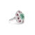 Solid 14k Gold Ruby Emerald and Pave Set Diamond Bohemian Chic Flower Ring Size 11 For Sale In New York - Image 6 of 7