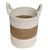 Coastal Vintage Woven Seagrass & Cotton Rope Floor Basket For Sale - Image 3 of 12