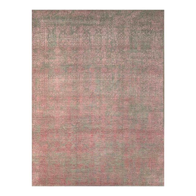 Handwoven Transitional Area Rug 9x12 For Sale