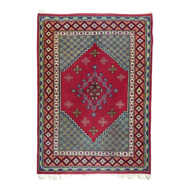 Vintage Moroccan Rug 6'5'' x 8'10'' For Sale