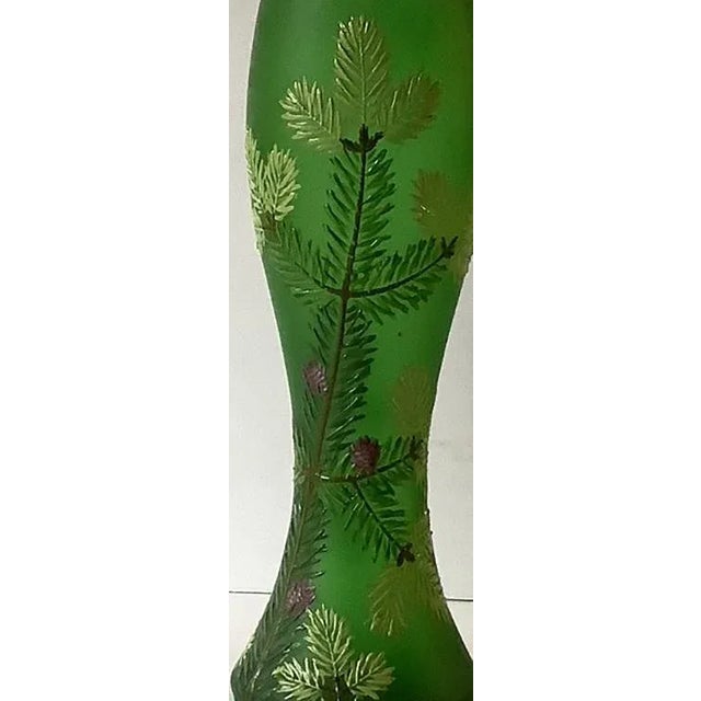 Art Nouveau Antique Moser Hand-Painted Enamel Glass Vase Circa 1919 For Sale - Image 3 of 6