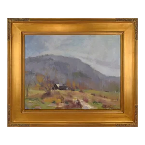 Vintage American Impressionist Mountain Landscape Painting by Harry Barton