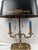 Wildwood Vintage Brass Bouillotte Style Two-Light Table Lamp With Black Tole Shade and Gilt Decoration For Sale - Image 14 of 18