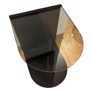 Contemporary Croft House Norah Blackened Steel and Glass Accent Table For Sale