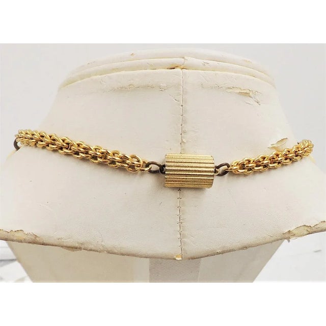 1970s Ugo Correani Modernist Goldtone White Lucite Necklace For Sale - Image 4 of 9