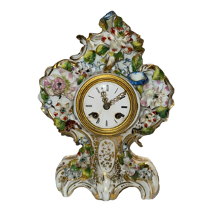 19th Century French Meissen Style Floral Porcelain Clock