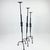 Rustic Hand Forged Iron Candelabra Set of 3 (88-108cm) Antique Copper Double Stem with Hercules Knot and Arched Base For Sale - Image 3 of 12