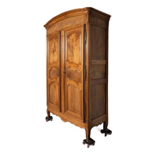 Antique French Provencal Walnut Marriage Armoire, Circa 1800 For Sale