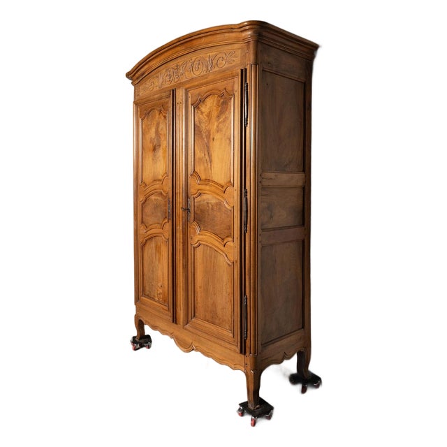 Antique French Provencal Walnut Marriage Armoire, Circa 1800 For Sale