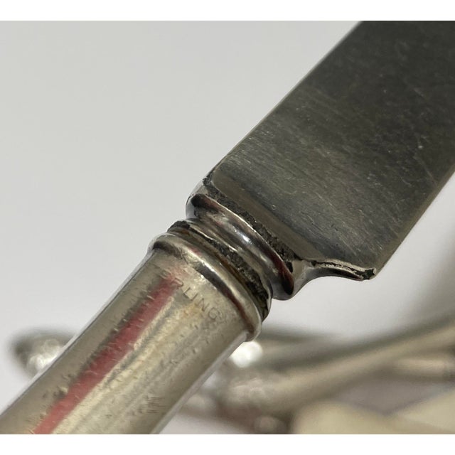 Metal Set of Five Sterling Acanthus Leaf Knives For Sale - Image 7 of 8