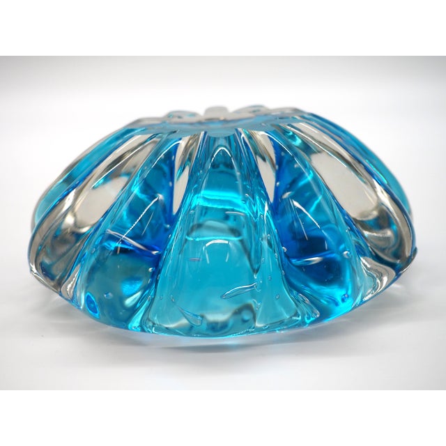 Blue Vintage Handblown Murano Glass Ashtray, Italy, 1960s For Sale - Image 8 of 10