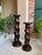 Pair Set of 2 Antique French Pedestal Stand Barley Twist Oak Large Plant Columns For Sale - Image 13 of 18
