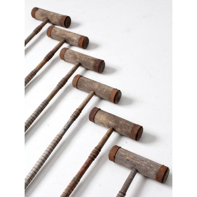 Vintage Rustic Croquet Mallets Set of 6 Chairish