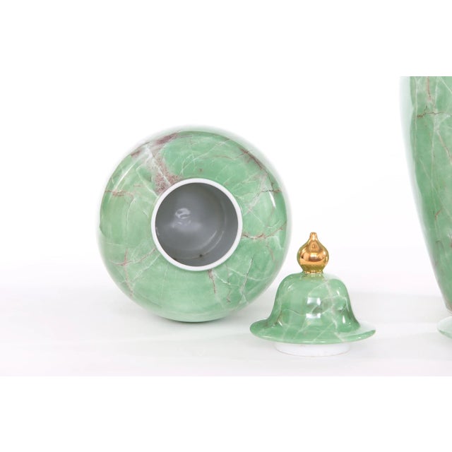 Mid Century Modern English Porcelain Covered Urns For Sale - Image 9 of 12