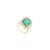 Art Deco Zambian Emerald Halo Diamond Statement Ring in 18k Solid Gold Size 5.5 For Sale - Image 3 of 12