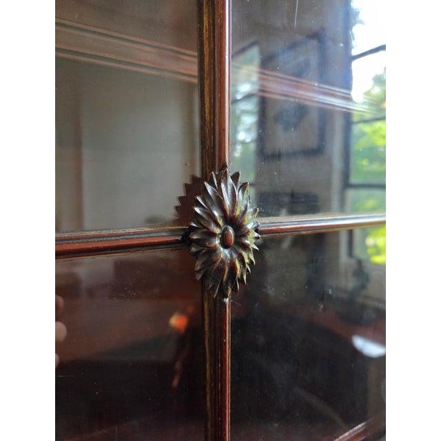 Mid 19th Century Georgian Mahogany Astragal Glazed Secretaire Bookcase on Swept Bracket Feet For Sale - Image 5 of 18