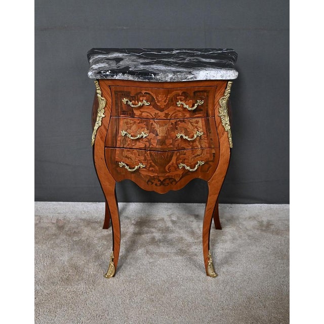 20th Century Louis XV Marquetry Parlor Cabinet For Sale - Image 6 of 18