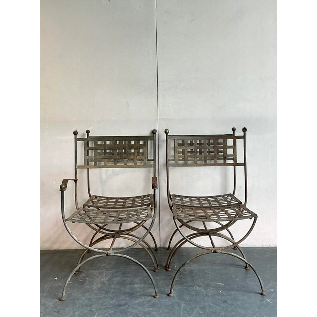 Maurizio Tempestini Vintage Boho Wrought Iron Dining Chairs After Maurizio Tempestini for Salterini - Set of 4 For Sale - Image 4 of 7
