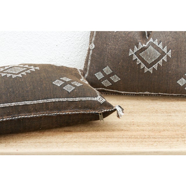 1990s Pair of Cashbah Silk Lumbar Pillows For Sale - Image 5 of 8