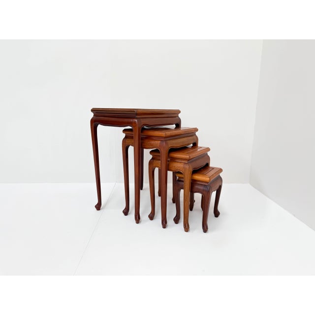 Vintage Chinese Hardwood Nesting Tables, 1950s, Set of 4 For Sale - Image 12 of 14