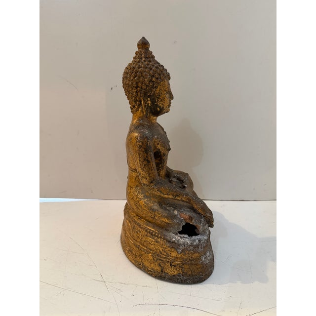 Vintage Thai Bronze Buddha Statue For Sale - Image 9 of 12