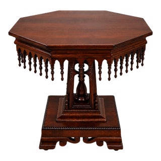 Empire Style Octagonal Walnut Center Table For Sale