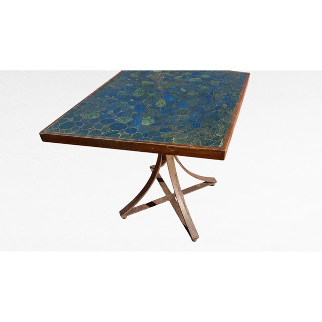 Mid-Century California Mosaic Tile Top Accent Table – Provenance: Eve Paige Spencer Collection For Sale - Image 4 of 15
