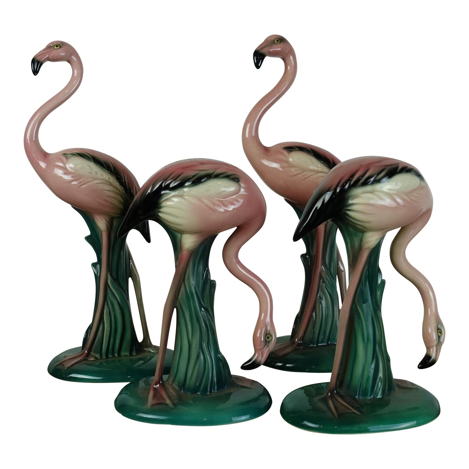 Decorative Porcelain Flamingo Figurines Set of 4 Chairish