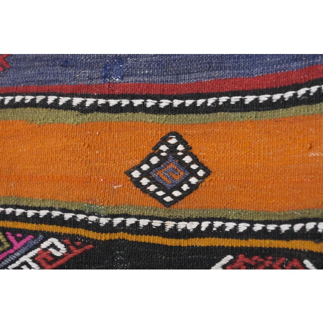 Made of Natural Undyed Wool Early 20th Century Colorful Stair Kilim Runner 2'2'' X 19'4'' For Sale - Image 9 of 12