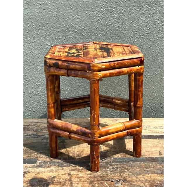 Chinoiserie Vintage Tortoise Bamboo Orchid Stand For Sale - Image 3 of 12
